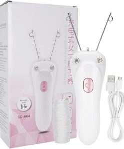 Watris Veiyi Depiladora de depilación para mujer, depiladora de enhebrado facial eléctrica para mujer, depiladora facial para cabello fino en la cara, barbilla, labio superior, brazos (rosa)