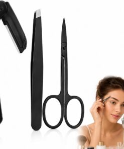 Juego de 3 piezas de maquinilla de afeitar para cejas, recortadora de precisión de acero inoxidable para mujer, maquinilla de afeitar facial portátil con cubierta protectora, herramienta de belleza de