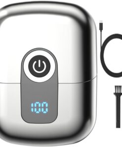 Recortadora De Barba Eléctrica Cortabarbas Recargable de Doble Cabezal | Navaja Eléctrica Con Cubierta Magnética Anti-Polvo Para Viaje Camping Casa Y Coche