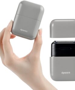 Mini afeitadora eléctrica de acero para hombres: mini maquinilla de afeitar eléctrica mejorada, afeitadora de viaje portátil IPX7 impermeable, batería de larga duración, tecnología de triple hoja