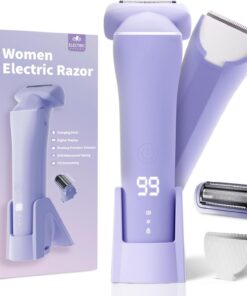Afeitadora eléctrica 2 en 1 para mujer, recortadora de bikini impermeable de doble cuchilla, maquinilla de afeitar eléctrica recargable en seco y húmedo para mujer con pantalla LED para piernas, línea