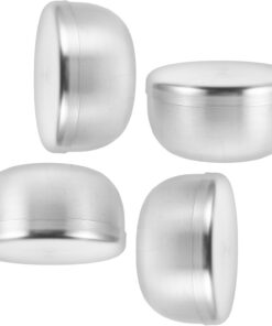 STOBAZA 4 Piezas Cuenco de Acero Inoxidable para Espuma de Afeitar con Tapa, Multiusos Afeitado y Cuidado Personal en Viaje o Baño