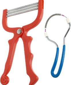 Depiladora Facial Manual Resorte, 2 Piezas, Acero Inoxidable | Vello Facial, Uso en Labio Superior y Mentón, Mango Antideslizante, Formato Portátil Color Aleatorio