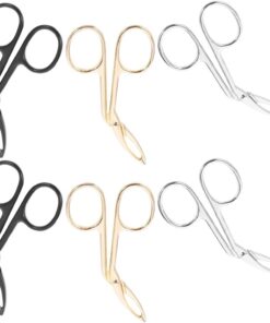 VALICLUD Pinzas para Cejas de Acero Inoxidable Punta Curva Mango en Forma de Tijera Kit de 6 Piezas en Colores Dorado Negro y Acero Natural Depiladoras Faciales para Cuidado Preciso y