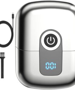 Maquinilla De Afeitar Eléctrica Para Viajes Carga USB-C Y Cabezal Doble | Máquina De Afeitar Portátil Compacta Con Protectora Magnética