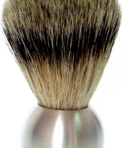 Golddachs - Brocha de afeitar de pelo de tejón (1 unidad, mango de aluminio y forma esférica)