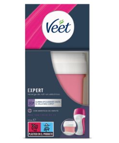 Veet Cera Depilatoria Cartucho Cera de Recambio Roll-On Eléctrico EasyWax con Manteca de Karité para Todo Tipo de Pieles, 50 ml