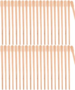 STOBAZA 800 Unidades Palitos de Madera para Depilación Cera Ovalados Beige, Aplicadores Reutilizables para Cejas y Labios, Ideales para Uso en Salones Profesionales Casa