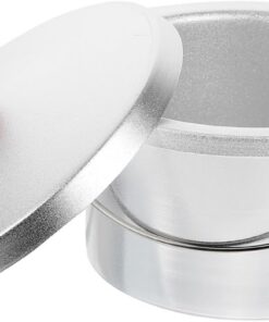 Cuenco de Aluminio para Cera Derretida 600cc con Tapa Plata | Recipiente de 1 Juego, Forma de Pot, Uso en Máquina de Fundir Cera, Diseño Antiadherente