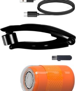 Afeitadora de vello corporal recargable para hombre con mango extensible para espalda y aseo completo, alimentado por USB, impermeable