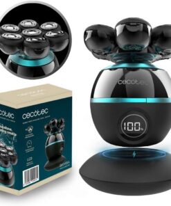 Cecotec Afeitadora de Cabeza Inalámbrica Bamba PrecisionCare Skull. Cabezal Extragrande con 7 Cuchillas flotantes, Autonomía 60 Mins, Pantalla y Base de Carga, Resistencia al Agua IPX6