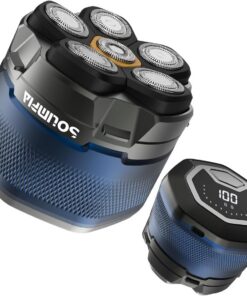 SOLIMPIA Afeitadora de cabeza mejorada para hombres calvos, recortadora de pelo eléctrica magnética para hombres, gran capacidad de batería, pantalla LED recargable, afeitadoras impermeables de cabeza