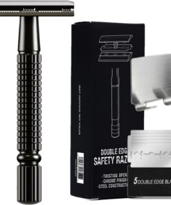 Afeitado de seguridad para hombre Sharek cara | Maquinilla de afeitar de seguridad con 5 recambios para hombre, afeitadora de piel sensible para un afeitado suave