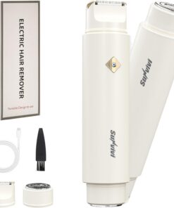 Cortadora de pelo de bikini 2 en 1, maquinilla de afeitar eléctrica impermeable IPX6 para mujeres, afeitadora corporal indolora, recortadora púbica, kit de depilación para bikini, axilas