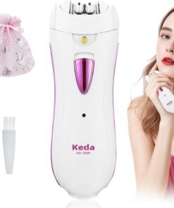 Depiladora facial eléctrica para mujer, depiladora facial y depiladora corporal con luz LED, afeitadoras indoloras para zona de bikini, piernas y brazos