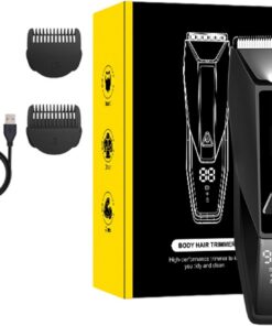 Recortador de vello corporal eléctrico para hombres, inalámbrico, impermeable, portátil, recortador de vello púbico para la ingle, área sensible del pubis, ingle impermeable recargable