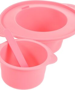 Recipiente de Silicona 400ml Rosa, Cuenco Plegable Resistente al Calor | 1 Set para Diy, Uso en Belleza y Depilación, Formato Compacto para Mezclar y Derretir Cera