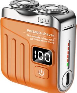 Afeitadora Eléctrica Portátil para Hombre 400 mAh Pantalla Digital | Herramienta Impermeable de Recorte de Barba para el Cuidado Masculino en Viaje y en el Hogar