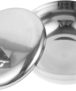 STOBAZA Taza de Afeitar de Acero Inoxidable Duradera para Hombres | Color Plata, Portátil y Brillante, Cuenco para Jabón y Espuma de Afeitado