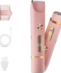 Recortadora de bikini para mujer, afeitadora eléctrica 2 en 1 para mujer, maquinilla de afeitar eléctrica recargable, recortadora de pelo corporal, uso húmedo y seco