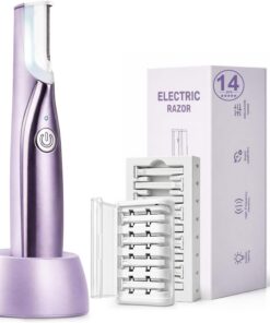 Herramienta Dermaplaning Sonic para mujer, maquinilla de afeitar Dermaplane recargable para pelusas de melocotón y vello facial, tecnología Sonic ajustable, herramienta portátil de depilación con 14