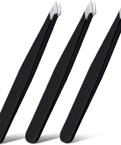 3 pinzas para cejas de acero inoxidable con punta inclinada, pinzas de depilación puntiagudas, pinzas de precisión, astillas y depilación encarnada para el cabello facial