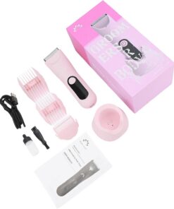 Herramienta de aseo para afeitado en seco y húmedo con base de carga USB de cerámica reemplazable, impermeable, recortadora de bikini para el hogar, recortadora de ingles para hombres