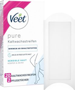 Veet Easy-Gelwax Technology - Tiras de cera fría para piernas y cuerpo para todo tipo de pieles