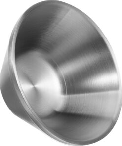 STOBAZA Cuenco de Afeitar para Hombres, Taza de Afeitar Reutilizable de Acero Inoxidable, Plata, Grande, Superficie Lisa, para Barberías y Salones