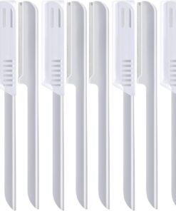 10 piezas de maquinilla de afeitar de cejas para mujer, afeitadora facial, moldeador de cejas, recortadora de cejas, herramienta de modelado con cubierta (plateado)