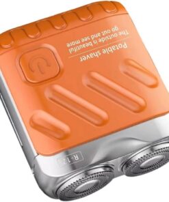Afeitadora eléctrica portátil en miniatura de doble cabezal para hombres para viajes y aseo diario Recortadora de barba recargable por USB Afeitadora de viaje magnética para viajes de negocios