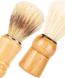 Brocha de Afeitar Mango de Madera para Hombres y Cerdas de Nylon 2 Piezas para Cuidado y Estilo Facial en Uso de Salón o Viaje