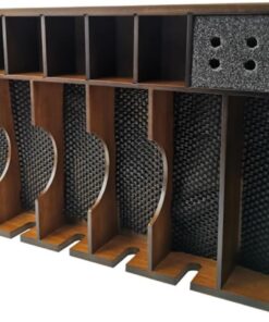 Ciieeo Soporte de Madera Maciza Antideslizante para Tijeras Eléctricas de Peluquería, Caja Organizadora Vintage para Herramientas de Corte, Bandeja de Almacenamiento para Salón
