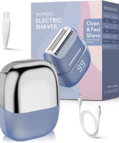 Afeitadora eléctrica inalámbrica para mujer: recortadora de bikini impermeable IPX6 con pantalla LED, maquinilla de afeitar recargable en húmedo/seco para cara, cuerpo y vello púbico (morado)
