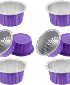 STOBAZA 8 Piezas Cuencos Portátiles de Aluminio Púrpura para Derretir Cera de Depilación, Tazones Fáciles para Eliminar Cera en Procesos de Eliminación de Vello
