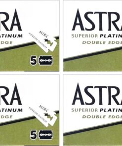 Razor Blades Club 20 Cuchillas de Afeitar Astra Superior Platinum Verdes, Doble Filo, Acero Inoxidable con Recubrimiento de Platino