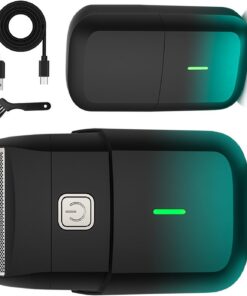 Afeitadora eléctrica inalámbrica de una sola hoja con carga rápida USB lista para viajes para el hogar y al aire libre, afeitadora recargable para hombres.