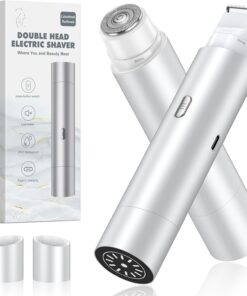 Recortadora de bikini 2 en 1, afeitadora facial, recortadora de pelo para mujeres y hombres, color plateado