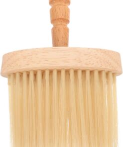 Healeved Cepillo de Cuello para Peluquería Cepillo de Ondas Duras Mango de Madera para Afeitado Manual y Cuidado de Barba Accesorios de Barbero
