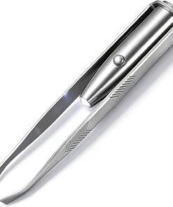 Ciieeo Pinzas de Cejas con Luz LED Integrada para Depilación Facial Precisa Inoxidable Duradero Diseño Compacto y Portátil Herramienta Práctica para Maquillaje y Arreglo Personal