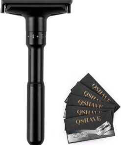 QSHAVE Juego de maquinilla de afeitar de doble borde ajustable de lujo (Razor)