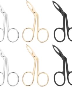 Hemobllo Pinzas para Depilar Cejas de Acero Inoxidable 6 Piezas Punta Curva y Mango en Forma de Tijera Kit Profesional Multicolor para Cuidado Facial y Depilación Precisa