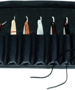 Neceser de piel negro para 7 afeitadora corporal