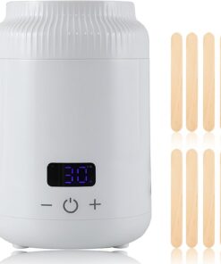 Calentador de cera digital con control de temperatura de pantalla táctil, máquina de cera para depilación, calentador de cera para cara, axila, cejas, depilación brasileña de bikini en casa (blanco)