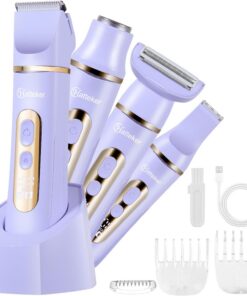 Afeitadora eléctrica 4 en 1 para mujer, IPX7, impermeable, para piernas, brazos y axilas, inalámbrica