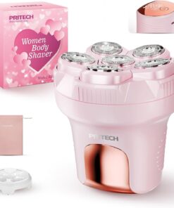 PRITECH Maquinilla de afeitar eléctrica para piernas de mujer, afeitadora corporal fácil de limpiar, recortadora de bikini impermeable en húmedo y seco, removedor de vello portátil para cara, axilas