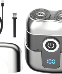 Afaitadora Eléctrica Para Hombre Recargable Con Doble Cabezal Para Rostro | Máquina De Afeitar Portátil Compacta Con Protectora Magnética