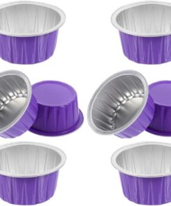 Ciieeo 8 Cuencos de Aluminio Púrpura para Derretir Cera, Portátiles y Fáciles de Usar para Depilación, Recipientes Ideales para Calentar Cera de Manera Práctica