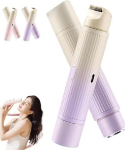 Afeitadora para mujer, Comfort 2 en 1, recortadora eléctrica para mujer, maquinilla de afeitar facial reemplazable, funcionalidad de doble cabeza, impermeable (morado)