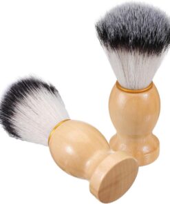 Ciieeo 10 Unidades Brocha de Afeitar Mango de Madera y Cerdas Sintéticas para Eliminar Residuos de Vello Facial en Barbería o Después del Afeitado